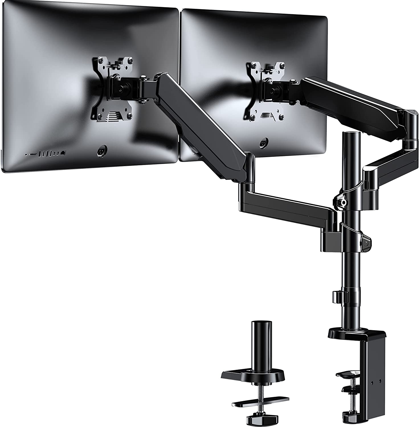 Amazon.com: WALI Premium Dual LCD Monitor Desk Mount Fully Adjustable Gas Spring Stand for Display up to 32 inch, GSDM002, (Black) : Everything Else $45