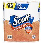 12-Count Scott ComfortPlus Big Rolls Toilet Paper $2.75 + Free Store Pickup