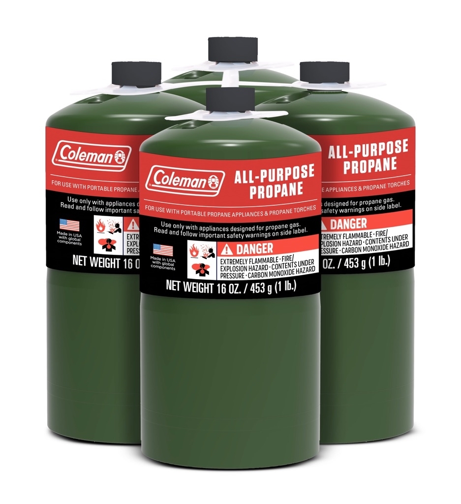 Coleman All Purpose Propane Gas Cylinder 16 oz, 4-Pack - $18.87