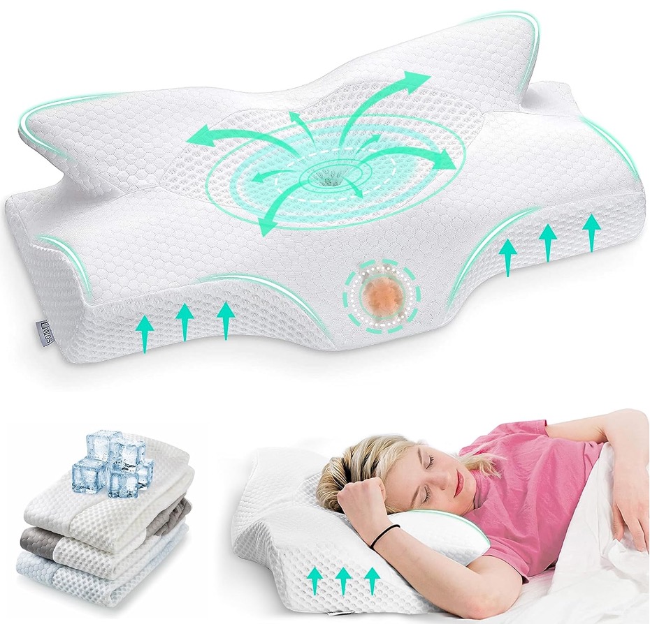 Elviros Cervical Memory Foam Pillow Queen Size $17.99