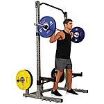 Sunny Health &amp; Fitness Power and Squat Rack with High Weight Capacity, Olympic Weight Plate Storage and 360° Swivel Landmine and Power Band Attachment $250 at Amazon