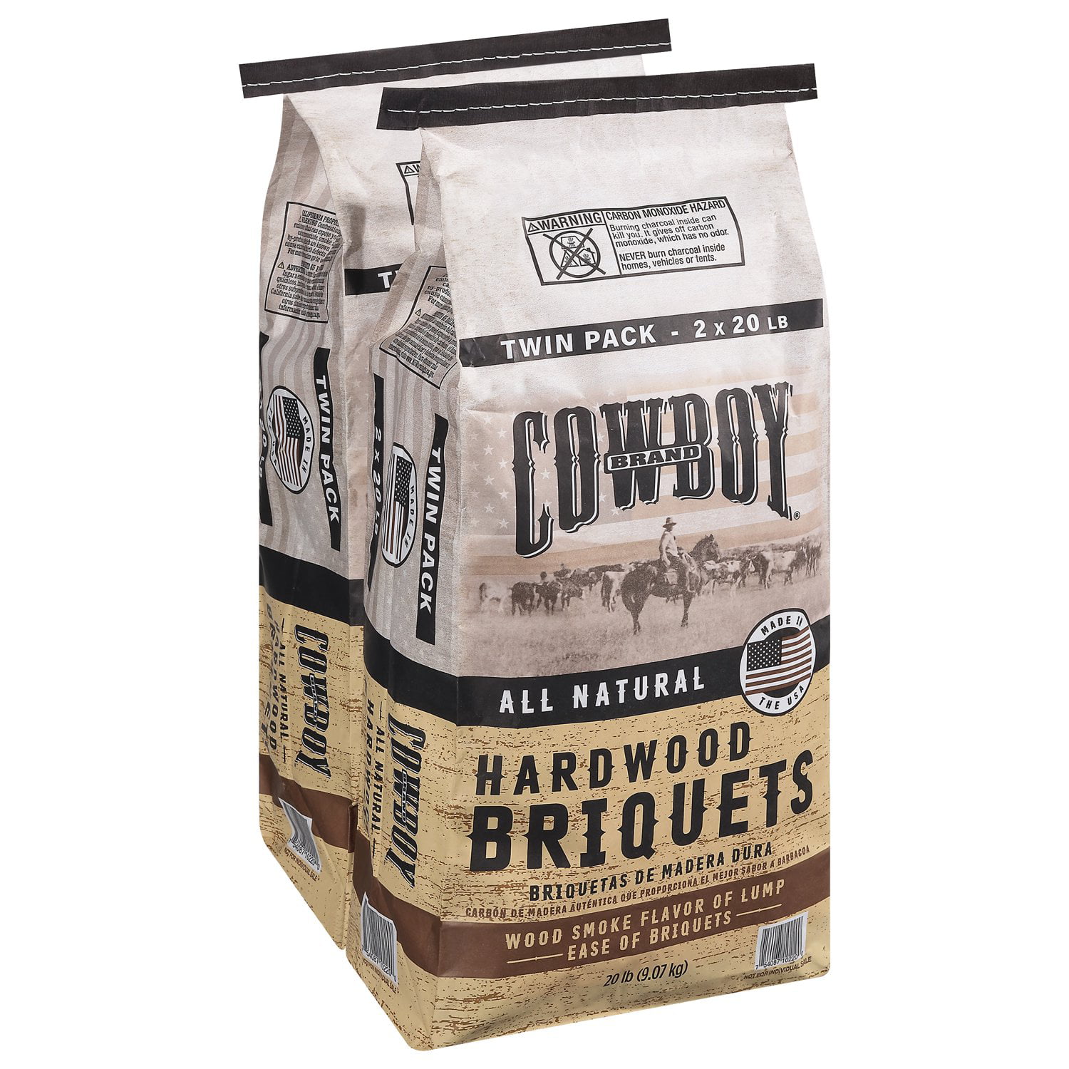 2-Pack 20-Lb Cowboy Hardwood Charcoal Briquets $17.90 + Free shipping w/ Walmart+ or on orders $35+