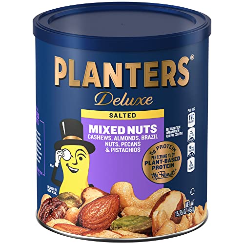 15.25-Oz Planters Deluxe Salted Mixed Nuts Canister $7.50 w/S&S + Free Shipping w/ Prime or on orders $25+