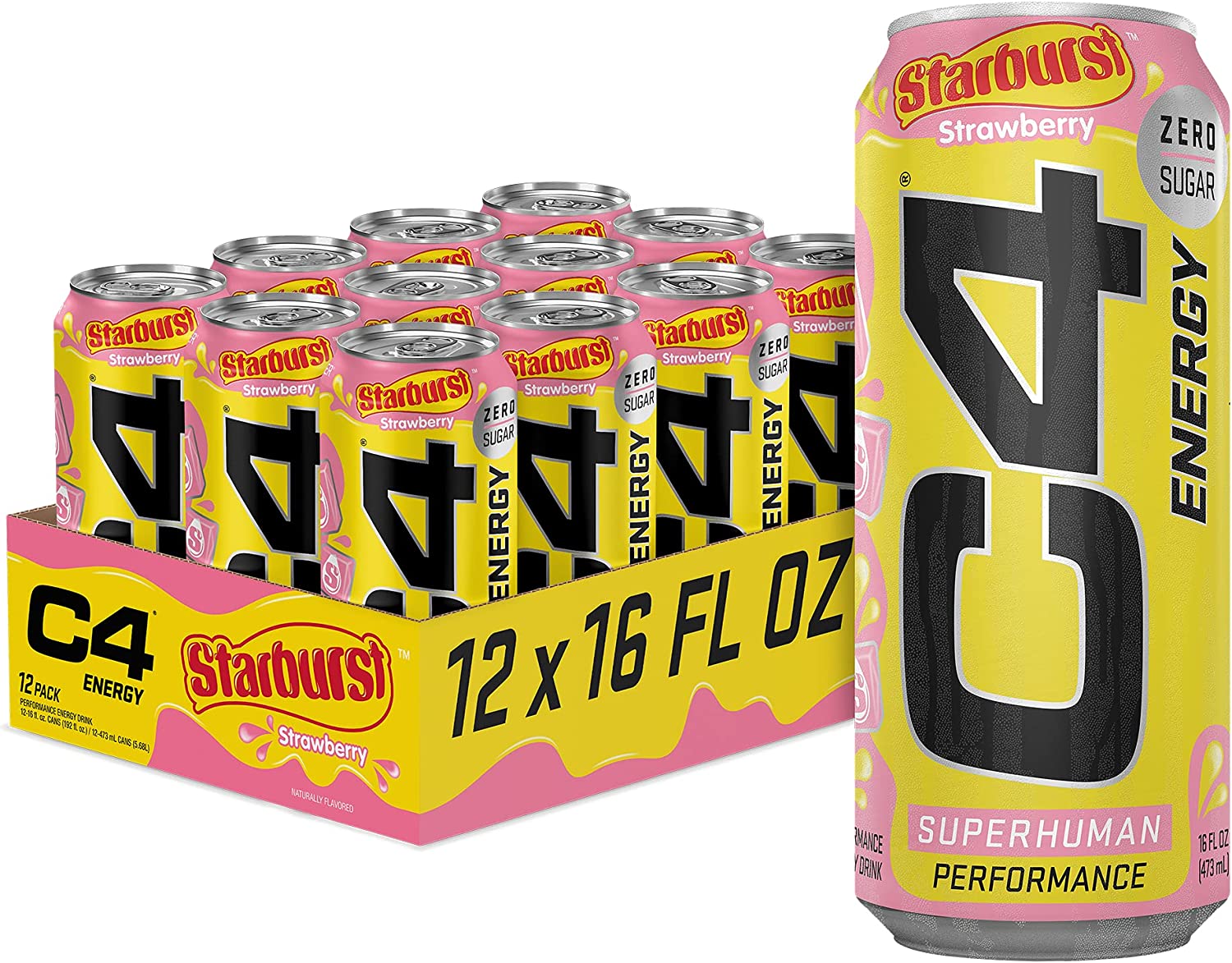 12-Pack 16-Oz Cellucor C4 Sugar Free Energy Drink (Starburst Strawberry) $16.45 w/ S&S + Free S&H w/ Prime or $25+