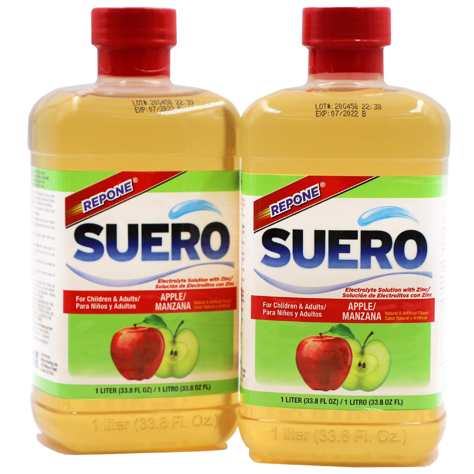 2-Pack 33.8-Oz REPONE SUERO Electrolyte Solution w/ Zinc (Apple) $3.35 + Free Shipping w/ Prime or on $25+