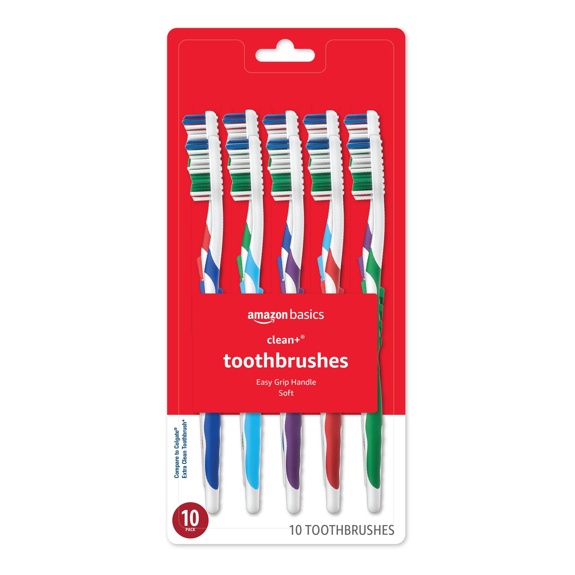 10Count Amazon Basics Clean+ Toothbrushes 4.90 w/S&S + Free Shipping