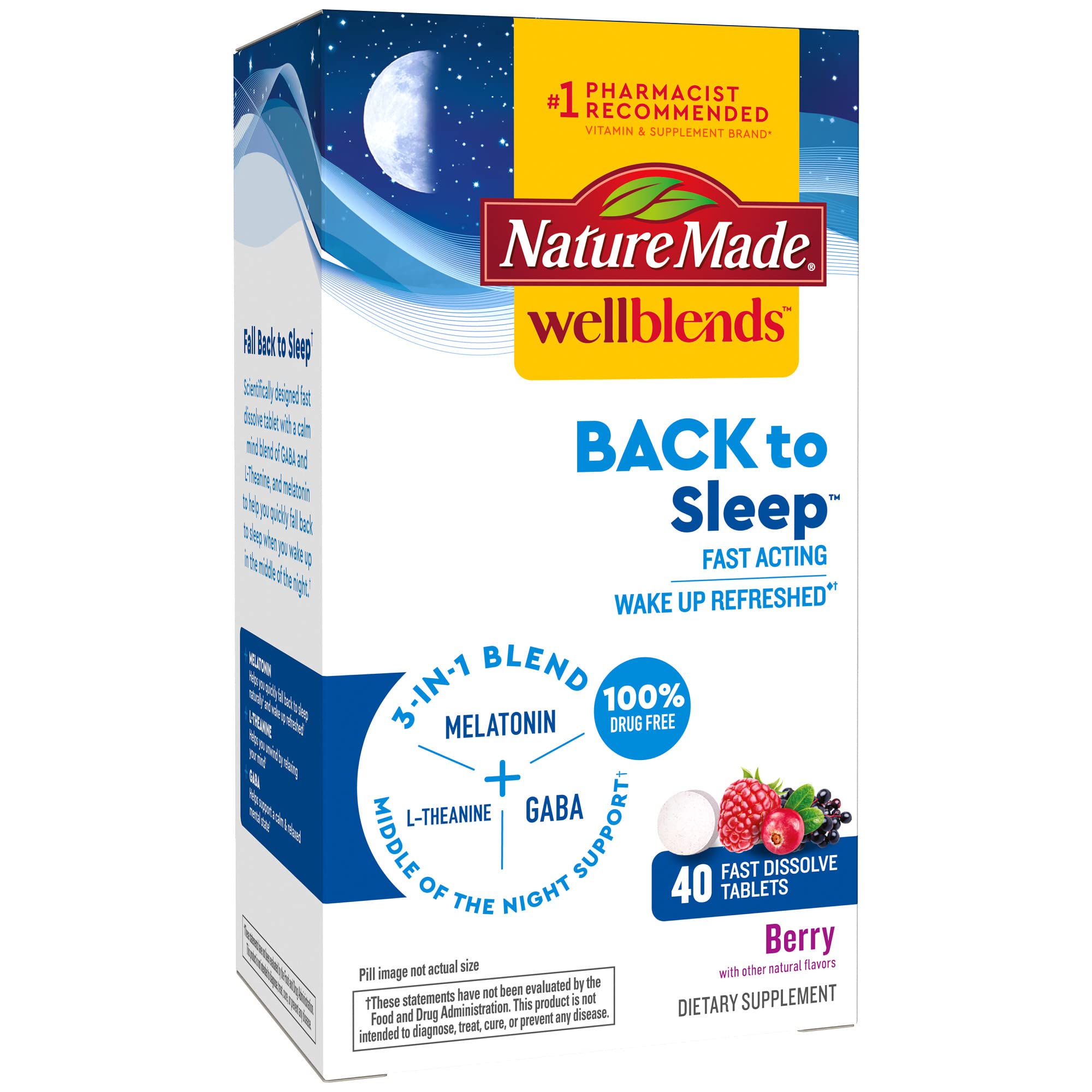 40-Count Nature Made Wellblends Back to Sleep Fast Dissolve Tablets (Berry) $5.75 w/S&S + Free Shipping w/ Prime or on orders $35+