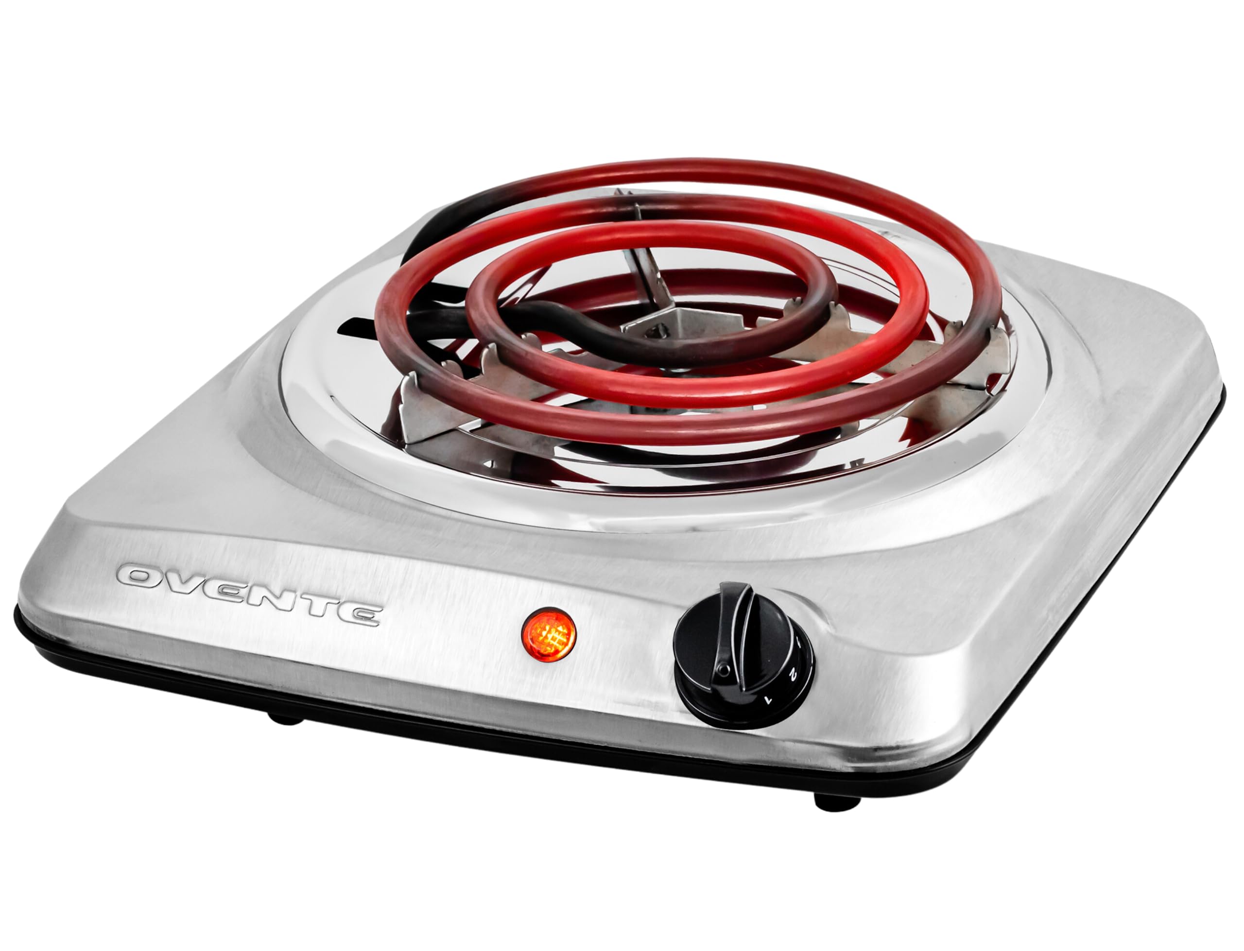 1000 Watt Ovente Electric Single Coil Countertop Stove (Silver) 13