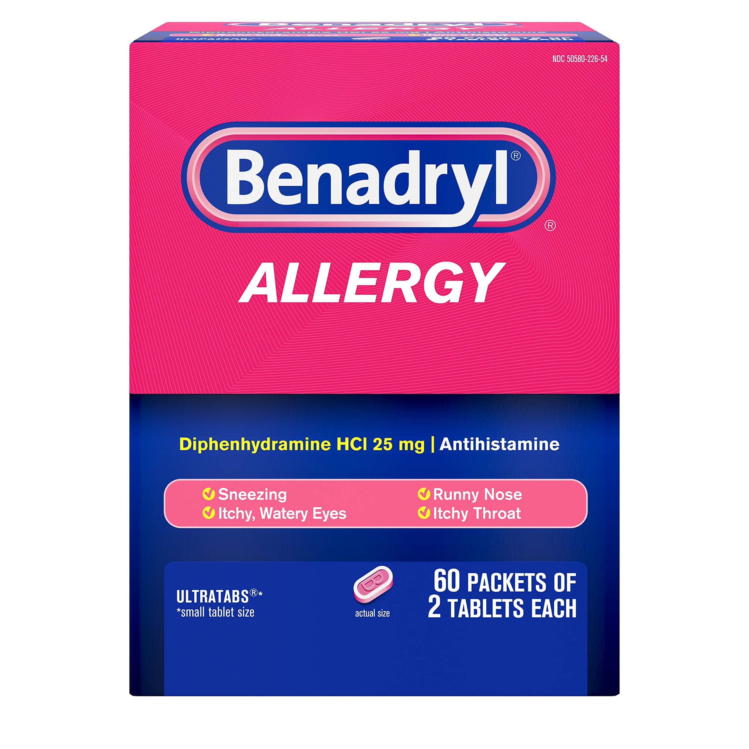 60-Count Benadryl Ultratabs Go Packs (2 Tablets) $10.05 w/S&S + Free Shipping w/ Prime or on orders $35+