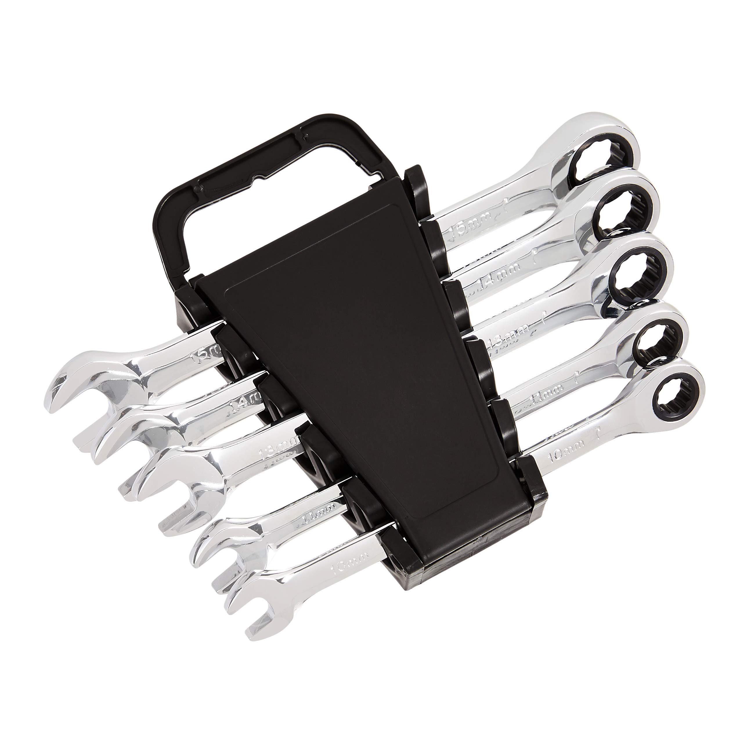 5-Piece Amazon Basics Ratcheting Wrench Set (Metric, Black/Silver) $11.90 + Free Shipping w/ Prime or on orders $35+