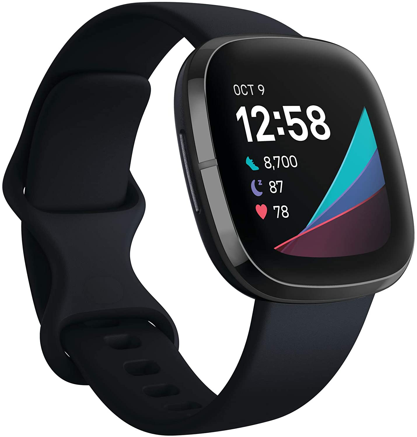 Fitbit Sense Advanced Smartwatch.  Carbon/Graphite and Lunar White