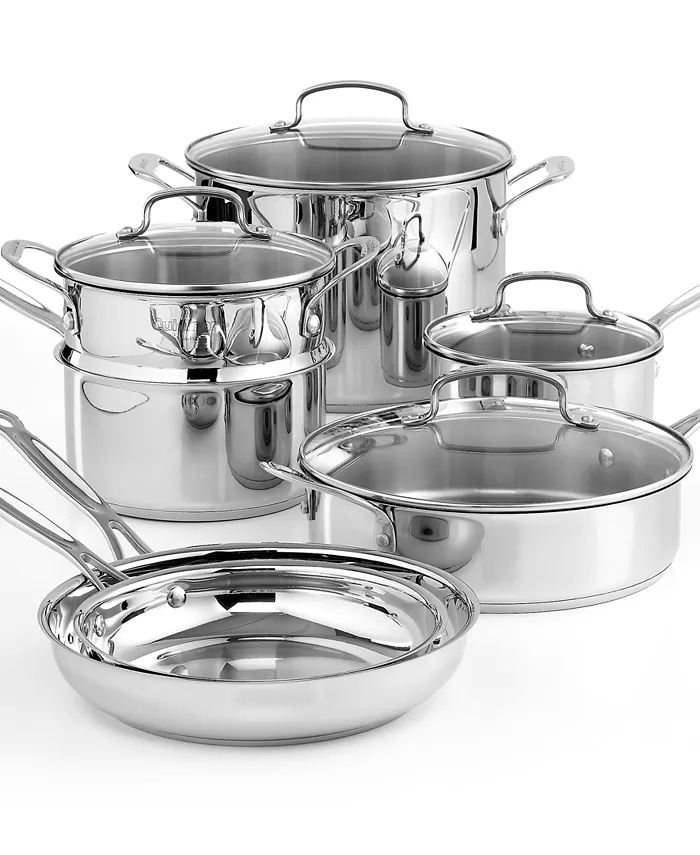 Cuisinart Chef's Classic Stainless Steel 11 Piece Cookware Set $103.19