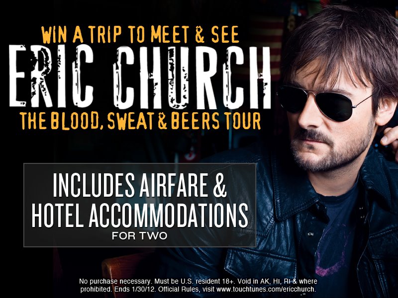 Win A Trip To Meet and See Eric Church Live in Concert