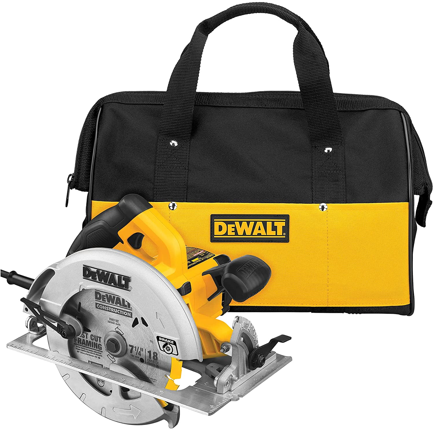 DEWALT 7-1/4-Inch Circular Saw with Electric Brake, 15-Amp, Corded (DWE575SB) , Yellow - Power Circular Saws - Amazon.com $129.14