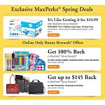 OfficeMax 100% back in rewards on select writing supplies, and so on 05/06-05/12