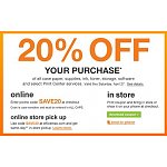 Office Max Coupon for Online &amp; In-Store Purchases 20% off via Printable Coupon