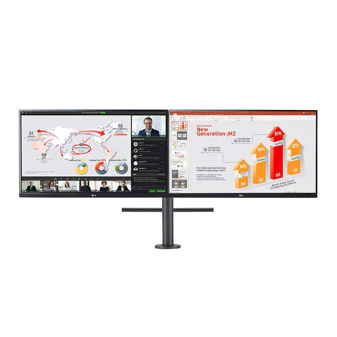 LG 24 Class QHD IPS Monitor Ergo Dual with USB-C and DP Daisy Chain $499.99