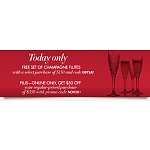 Neiman Marcus $100 off of $350 purchase + Free set of Champagne flutes + Shoprunner FS when combined with AMEX deal ends 11/30