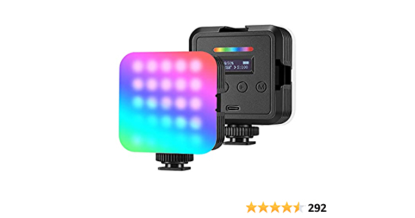 Neewer RGB Video Light, RGB61 Full Color LED Camera Light with Cold Shoe, CRI 97+, 12 Scene Modes, 2500K~8500K, 2000mAh Rechargeable Battery for Gaming/YouTube/Vlog/Photo - $21.99
