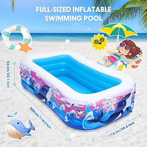 Inflatable Kiddie Swimming Pool - Kids Snorkeling Training Swimming Pool with Water Splash Sprinkler - Kids Play Center Inflatable Ball Pit Pool (Whale Pool- 95 Inches) -$9.20
