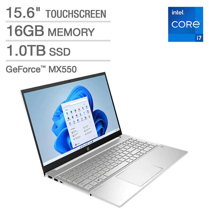 HP Pavilion 15.6" Touchscreen Laptop - 12th Gen Intel Core i7-1255U - GeForce MX550 - 1080p - Windows 11 Professional $799.99
