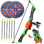 SMALL FISH Bow and Arrow Toy Archery Set for Kids 3- 12 Years Old, Outdoor Hunting Toy with 6 Suction Cup Arrows and 2 Targets, Easy Foldable and Easy-to-Carry - $10 after coupon