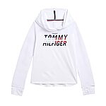 Tommy Hilfiger Girls' Sport Popover Hoodie, Super Soft Fleece Material, Lightweight, White Mixed, 12-14 - $8.43