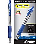 PILOT G2 Premium Refillable &amp; Retractable Rolling Ball Gel Pens, Ultra Fine Point, Blue Ink, 12-Pack (31278) $12.66