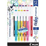 PILOT Pen 11452 FriXion Fineliner Erasable Marker Pens, Fine Point, Assorted Color Inks, 12 Count-Pack $10.26