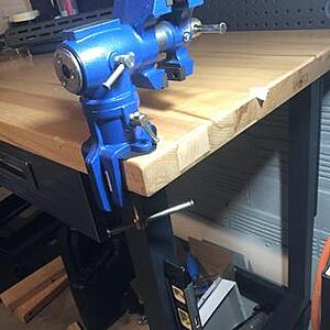 Central forge table hot sale swivel vise