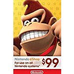 $99 Nintendo Gift Card (Digital Delivery) $80.45