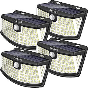 4-Pack Aootek Solar Motion Sensor Lights $18 