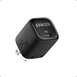 $8.99*: 25W Anker USB-C Fast Charging Wall Charger w/ Folding Plug (Various) at Amazon