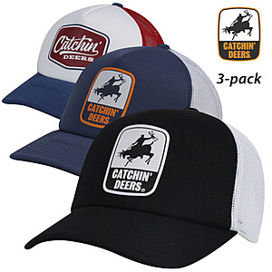 3-Pack Catchin' Deers Trucker Meshback Caps (Assorted)  + Free Shipping