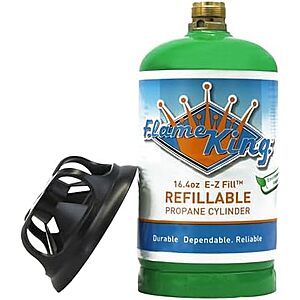 Prime Members: 16.4oz. Flame King Refillable Empty Propane Cylinder Tank (Green) .50 + Free Shipping