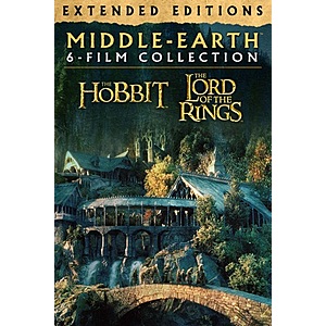 Middle-Earth Extended Editions 6-Film Collection (Digital 4K UHD) $25 