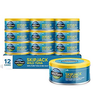 12-Pk 5-Oz Wild Planet Skipjack Wild Tuna (Sea Salt) $26.80 w/ S&S