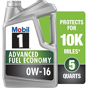 5-Qt Mobil 1 Advanced Full Synthetic Motor Oil (Various) from $25 