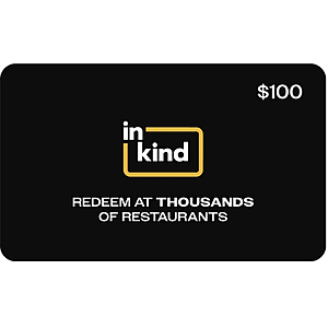Costco Members: $100 inKind eGift Card (Email Delivery) $65 