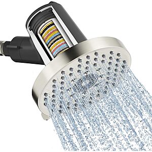 SR SUN RISE 5.5" Filtered Shower Head w/ 20-Stage Filter & 6 Spray Modes $8
