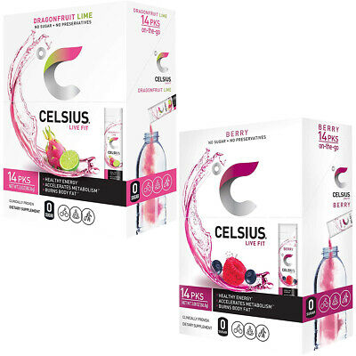 2-Pack 14-Ct CELSIUS On-The-Go Zero Sugar Powder Stick Energy Packs (Mix & Match) $20.20 ($10.10 each) + Free Shipping