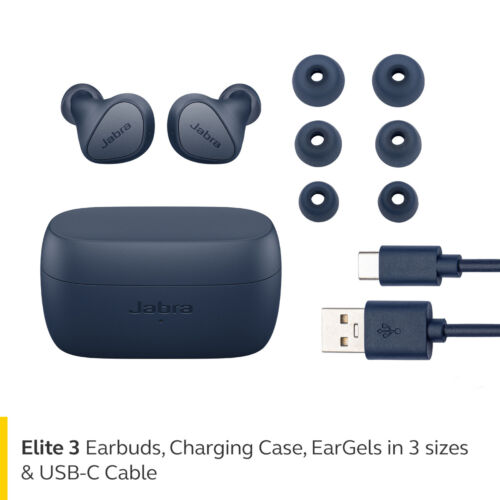 Jabra Elite 3 True Wireless Bluetooth Earbuds (Refurbished, Navy or Dark Grey) $31.99 + Free Shipping