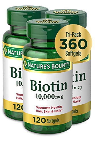 3-Pack Count Nature’s Bounty Biotin 10,000mcg (360 softgels, $0.06 per softgel) $22.88 w/ S&S + Free Shipping w/ Prime or on $25+