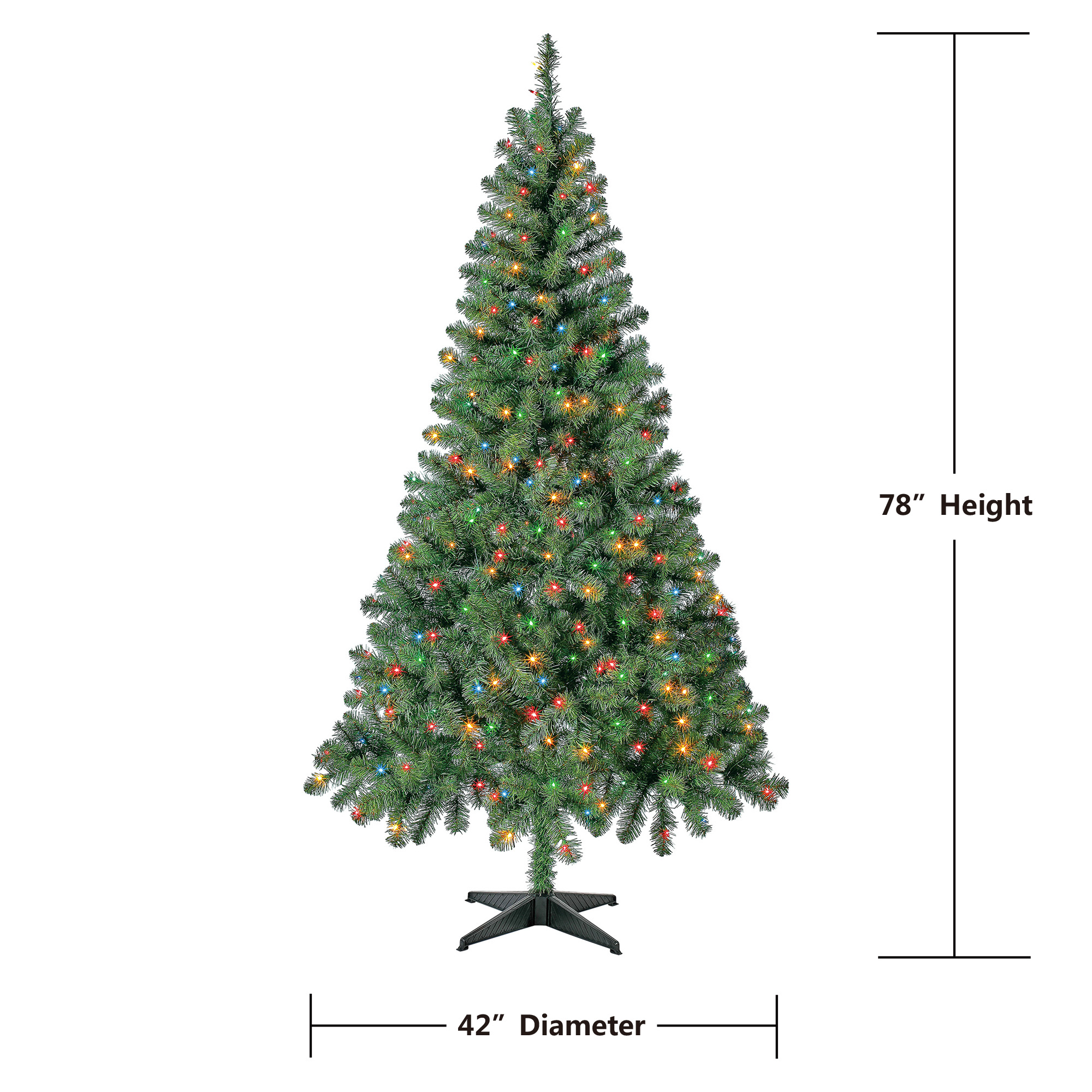 6.5' Holiday Time Pre-Lit Madison Pine Artificial Christmas Tree (w/ Multi-Color Lights) $19.98 + Free S&H w/ Walmart+ or $35+