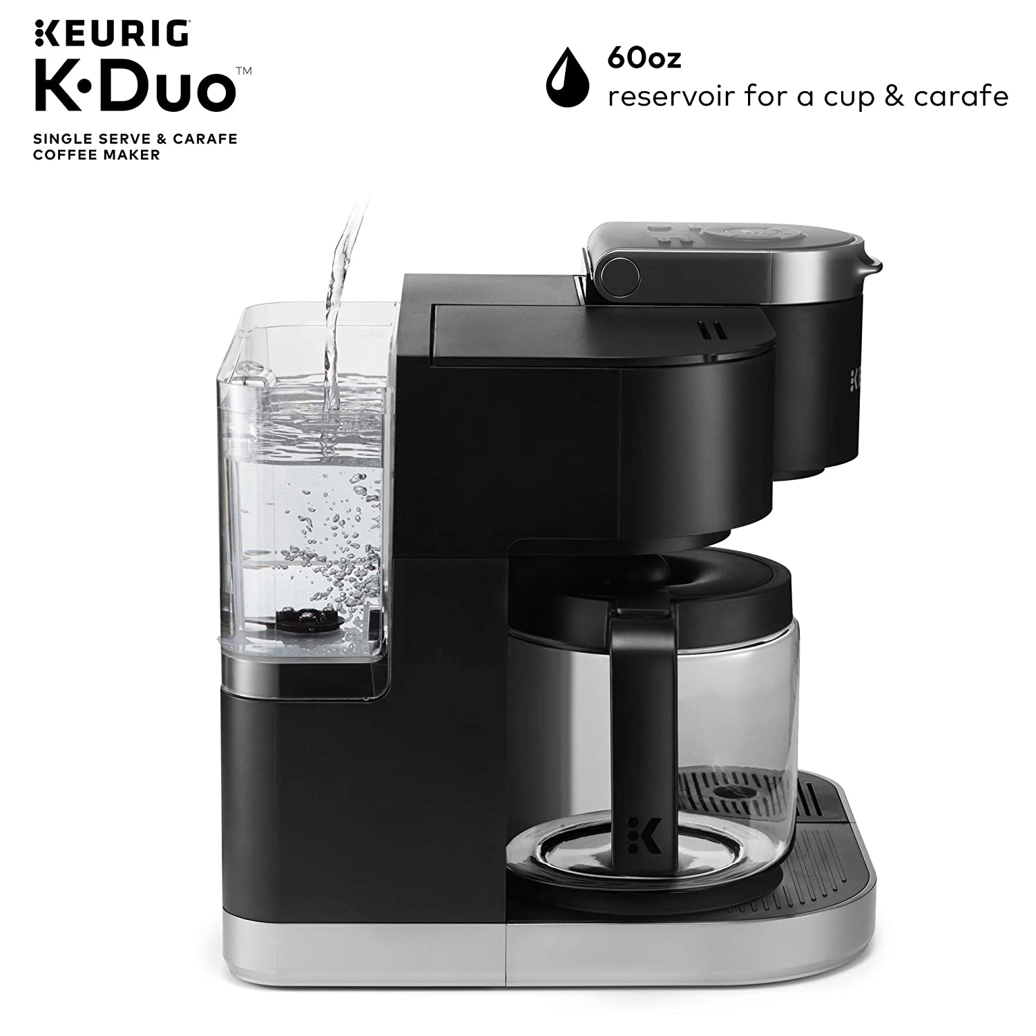 Keurig K-Duo Coffee Maker, Single Serve and 12-Cup Carafe Drip Coffee Brewer, Compatible with K-Cup Pods and Ground Coffee (Black) $84.99 + Free Shipping
