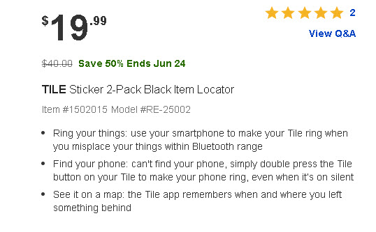 TILE Sticker 2-Pack $19.99