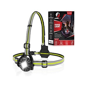 LUMEFIT Running Light for Runners with Yellow Reflective Vest, Adjustable Beam Night Safety LED, Rechargeable Headlamp Flashlight $7.99 @ Woot! + Free Shipping w/ Prime