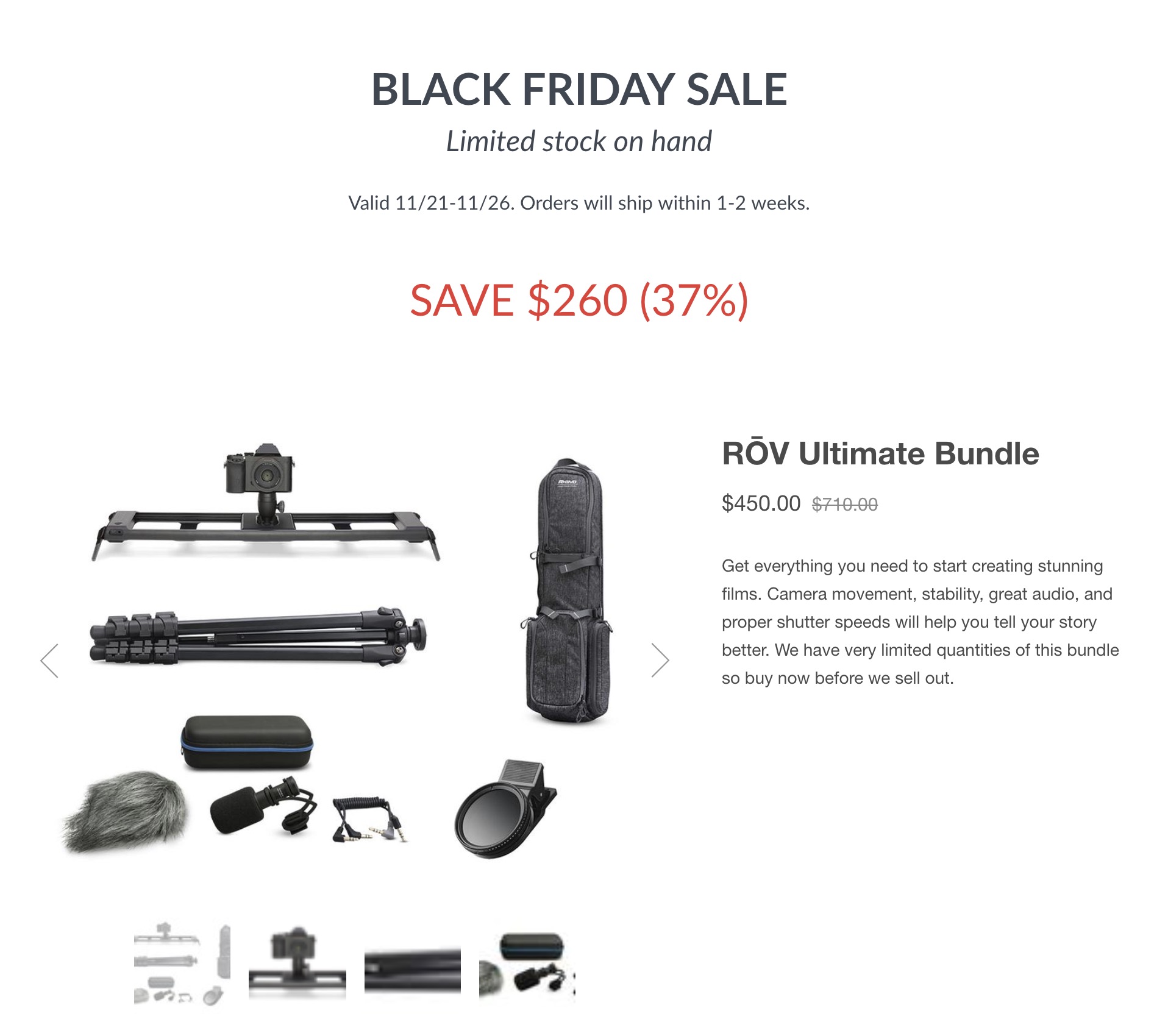 Rhino Slider ROV Ultimate Bundle 37% off $450