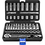 EPAuto 45 Pieces 3/8  Drive Socket Set with 72-Tooth Pear Head Ratchet $29.3