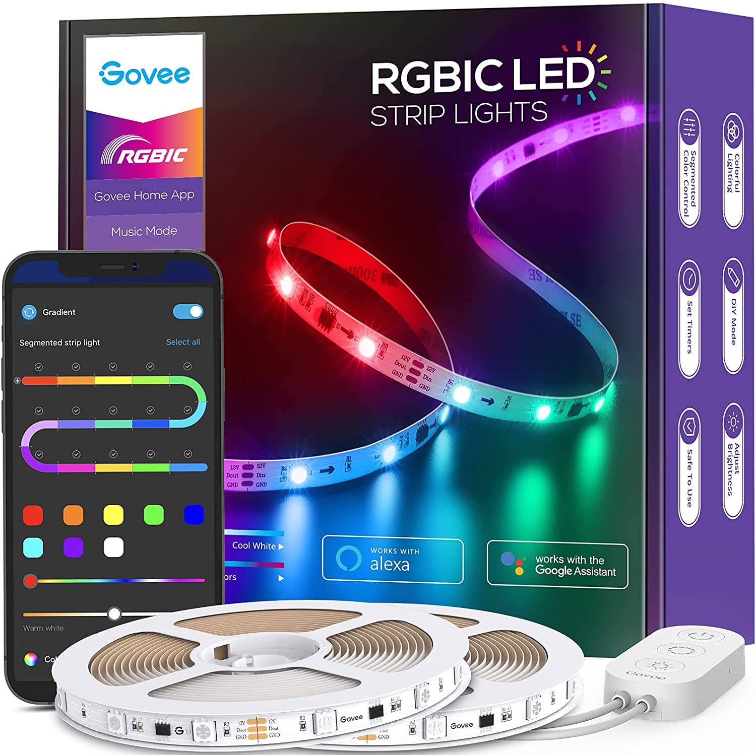 $30.79 Govee RGBIC LED Strip Lights, 32.8ft Alexa & Google Assistant
